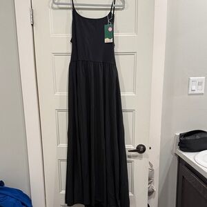 HALARA Black Sleeveless Spaghetti-Strap Maxi Dress